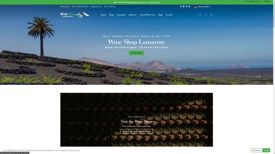 Web Design Portfolio MediaFish | Wine Shop Lanzarote