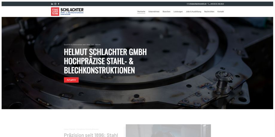 Helmut Schlachter GmbH  Website Homepage